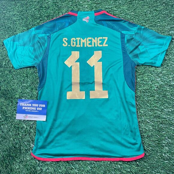 Mexico 2022 Home Kit Qatar World Cup, Number 11 S.GIMENEZ, Size L - Picture 2 of 3